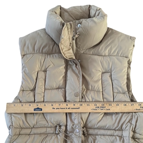 Love Tree Tan WOMENS Quilted Vest with High Collar - Picture 5 of 6